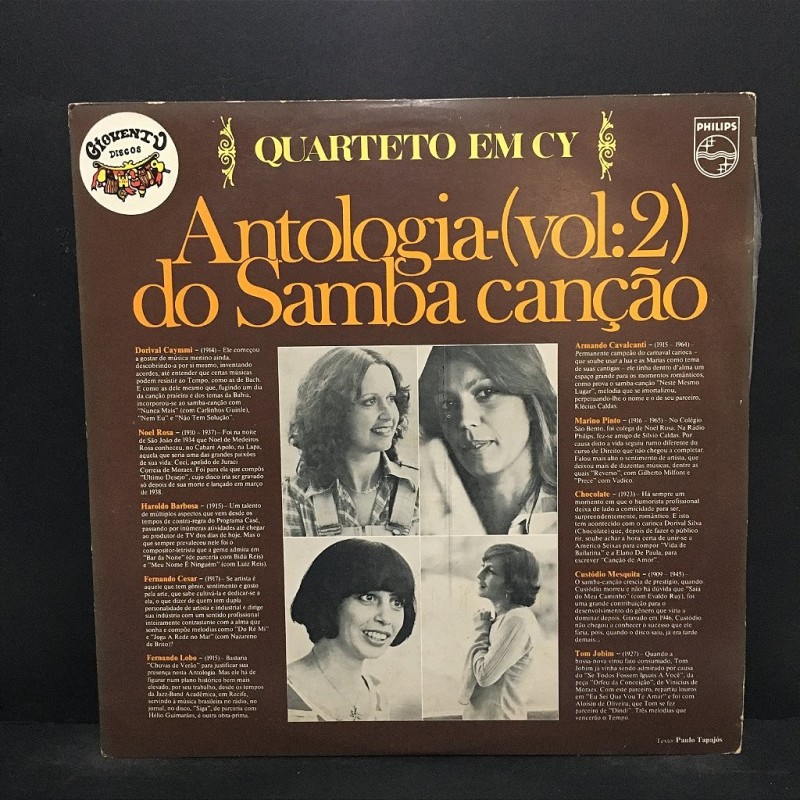 Lp Quarteto Em Cy - antologia Volume Dois Do Samba Canção